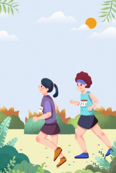 健康运动跑步背景素材