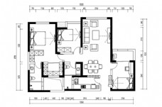 现代风格住宅CAD家装平面图