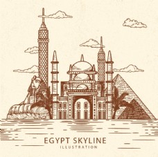 卡通文字埃及风情