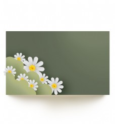 绿色叶子绿色立体菊花提示框