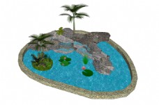 庭院山水SU模型