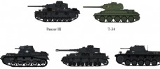 第一二战著名坦克矢量侧视图