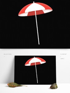红白遮阳伞装饰元素