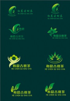 绿色叶子茶叶标志