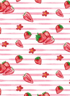四方连续底纹草莓平铺背景图