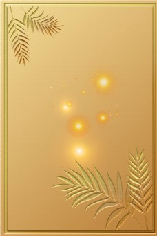 金色植物边框海报背景图