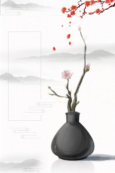 中式复古素雅广告海报背景
