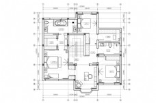 别墅户型起居层平面方案CAD