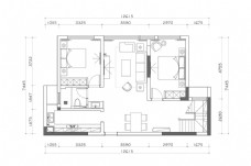 二居室住宅CAD平面方案