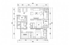 平层住宅CAD平面图