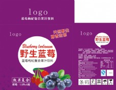 野果野生蓝莓枸杞复合果汁饮料箱子