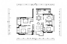 四居室户型CAD平面图