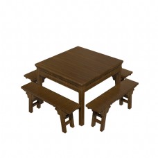 餐厅中式实木八人大桌