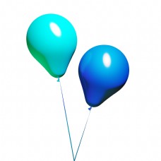 两个漂浮气球插画