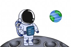 宇航员在月球望着地球