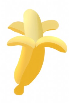 剥开香蕉黄色
