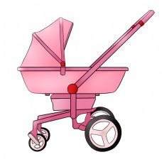 粉色卡通婴儿车