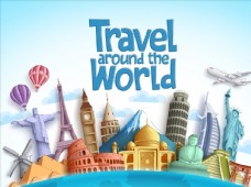 旅游签证旅游海报