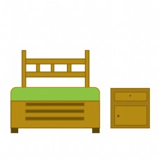 床、柜木质单人床床头柜