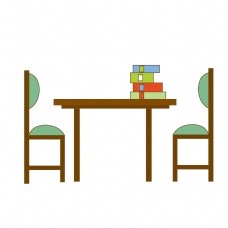 书本装饰桌椅
