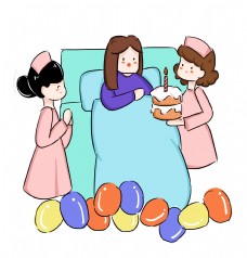 医疗健康医患和谐护士给患者过生日