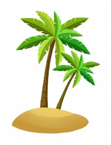 绿树夏季热带元素绿色椰子树免抠png