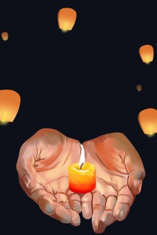 黑色蜡烛祈福背景图片