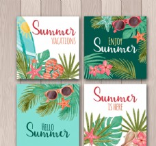 彩绘夏季度假卡片