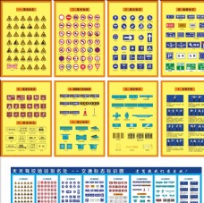 旅游海报交通标识驾考标识禁令标识图