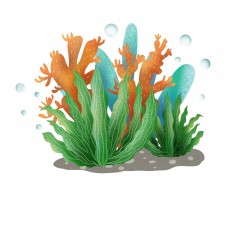 底图夏日海底珊瑚植物png免抠图