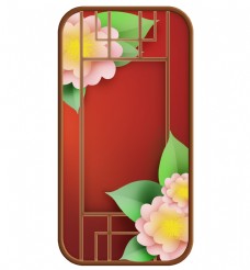 中式红色婚庆红色窗子花卉中式婚礼装饰