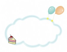 小可爱彩虹蛋糕可爱小白云矢量边框