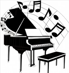 钢琴与音符