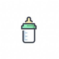 扁平可爱婴儿奶瓶图标