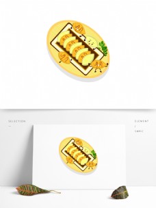 卡通物件饺子食物原创中国传统美食卡通AI矢量文件