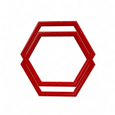 创意边框C4D创意红色六边形复古装饰边框