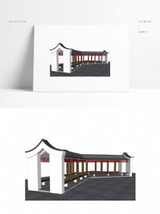 中式风格廊亭SU模型