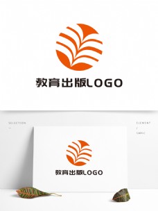 红色简约大气教育出版LOGO设计