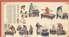 重庆小面文化面食文化背景墙CDR源文件模板