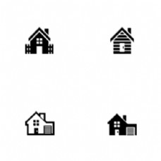 黑色创意建筑房屋图标元素