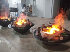 木柴伏羲雾化壁炉篝火盆3d木炭柴堆