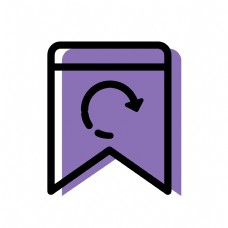 名片卡通紫色循环符号图标