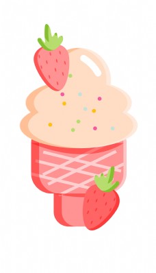 草莓旋转冰淇淋
