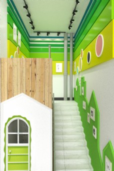 活泼彩色幼儿园楼梯间