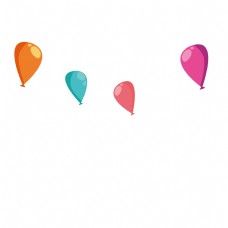 彩色创意气球漂浮元素