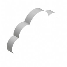 白色圆弧立体云朵元素