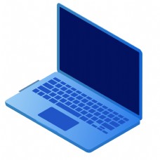一个蓝色的笔记本电脑