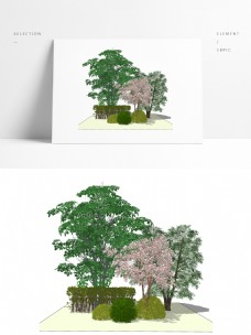 su3d模型景观树一组