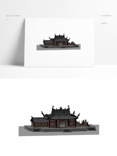中国古风建筑破庙