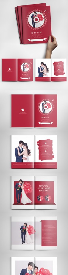 创意红色光盘婚纱摄影相册